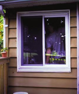 Most aluminum window frames can be pried up and out of the opening without disturbing the siding or interior finish.