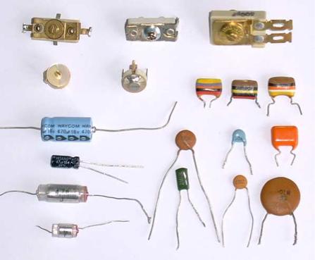Below are pictures of capacitors, which you may have seen in your personal home electronics.