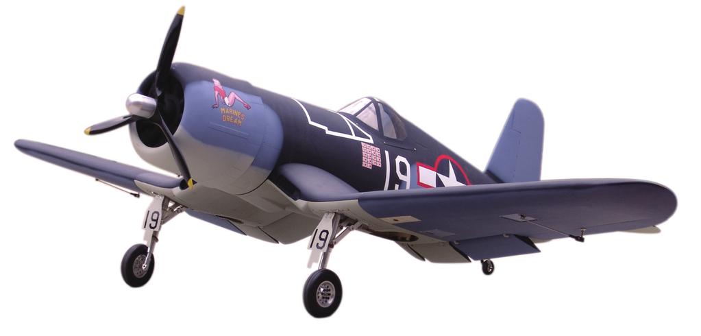 F - u Corsair (50cc) Specification: Length: 73(.3") Wing span: 0mm(5") Wing area: 7.00sq.dm(9.39sq.ft) Wing loading: 35.g/sq.dm(.5oz/sq.ft) Flying weight:.kg(.