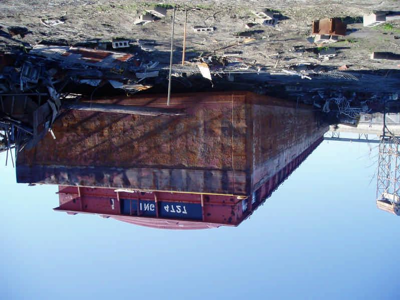 This barge, since removed, caused the