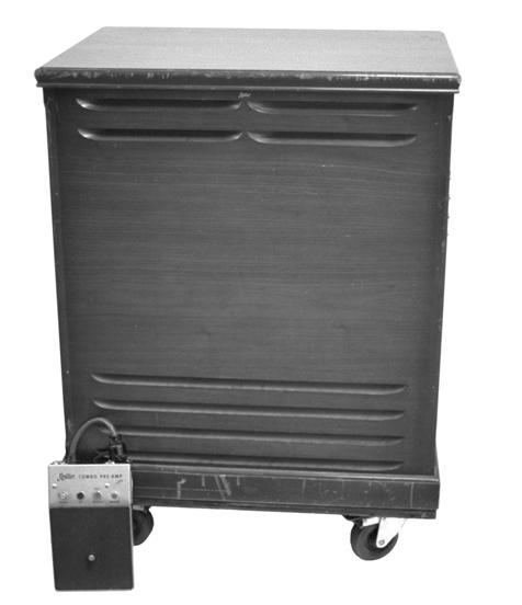 The Styrofoam drum has two slots, and the cabinet has three (left, right and top). The drum rotates with a vertical motion, sending sound spinning in all directions.