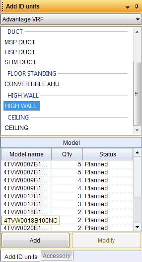 For high wall indoor units, there appears to be 2 of each size Pause the mouse over the unit to see the entire model number Models ending in B need an external EEV.