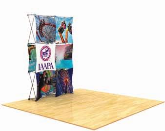 3D Snap 3x3 Layout 6 3DSNAP3X3-6 (1) Skin P fabric panel (1) Skin G fabric panel (3) Skin E fabric panels (1) Skin O fabric panel (2) LED lights (1) Case with dye-sublimation fabric graphic cover