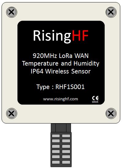Outdoor IP64 Temperature and Humidity LoRaWAN Sensor RHF1S001 General description RisingHF temperature and humidity sensor offers cost effective LoRaWAN end node solution for a variety of