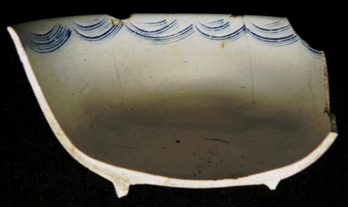 The technique of scratch blue decoration on white salt glazed stoneware was developed in 1740, by which time a thinly potted and durable body had been perfected.