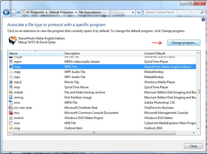 If SPM is not in the options, just click on Choose default program... and it will allow you to navigate to the SPM program. Once you select SPM, it will be added to the dropdown for future use. 2.