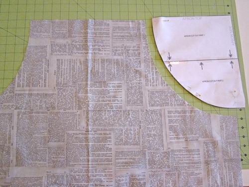 5. Repeat to create the same side curves on the apron top panel and matching interfacing top panel.
