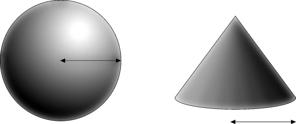 18. 3cm Diagram NOT accurately drawn The radius of a sphere is 3 cm. The radius of the base of a cone is also 3 cm.