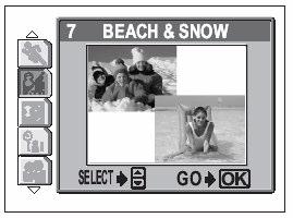 Beach & Snow Beach & Snow mode enables you to take pictures of scenery containing white sand or snow.