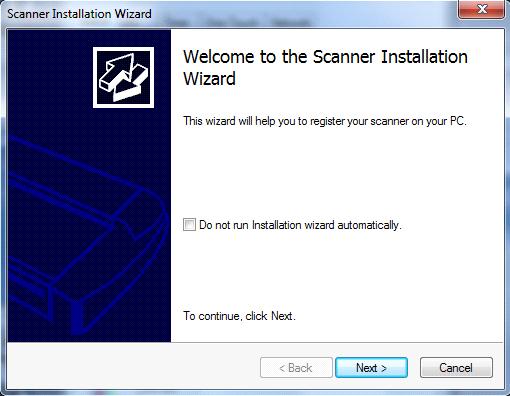 Installation 13 Scanner installation 12 The Installation Wizard starts up 1. The driver will detect the scanner and start the scanner installation wizard. 2.