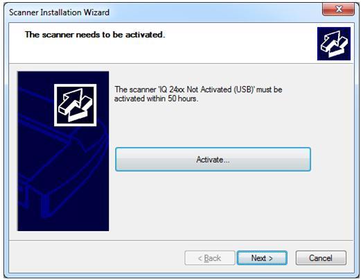 Installation 16 Scanner Activation - Online 16a Online activation Online activation is very easy. You only need your license key.