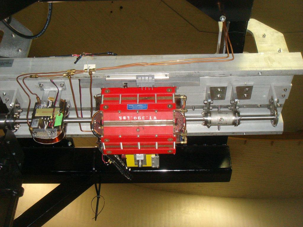 Figure 6: A new girder downstream of the Møller detector shielding box on the Hall A beam line.