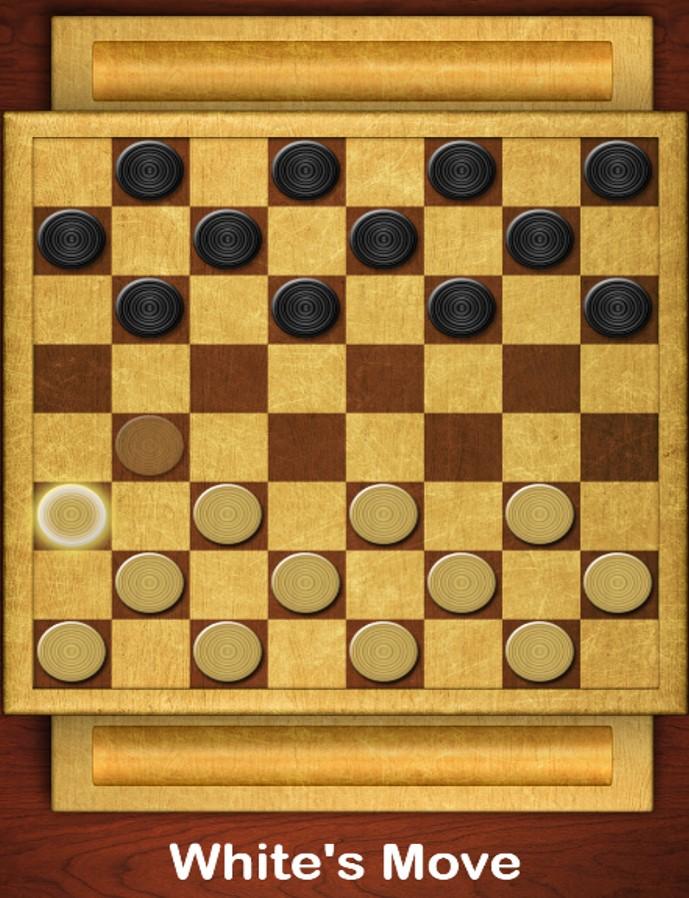 Once the start button is pressed, a game of checkers will begin where the user will play against the trained neural network. The quit button will end the program.