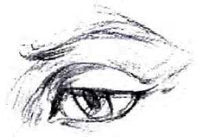 You also see less of the iris and the white of the eye because the upper lid seems to come farther down.