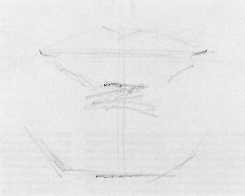 DRAWING THE MOUTH: FRONT VIEW 14 Step 1. The artist begins to draw the mouth with straight, simple construction lines.