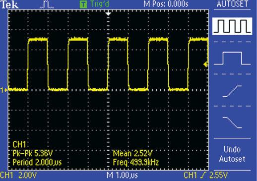 Figure 1. Time-domain view of a square wave signal Spectral or Spectrum Analysis? Figures 1 and 2 depict the two contrasting views of a square wave signal.