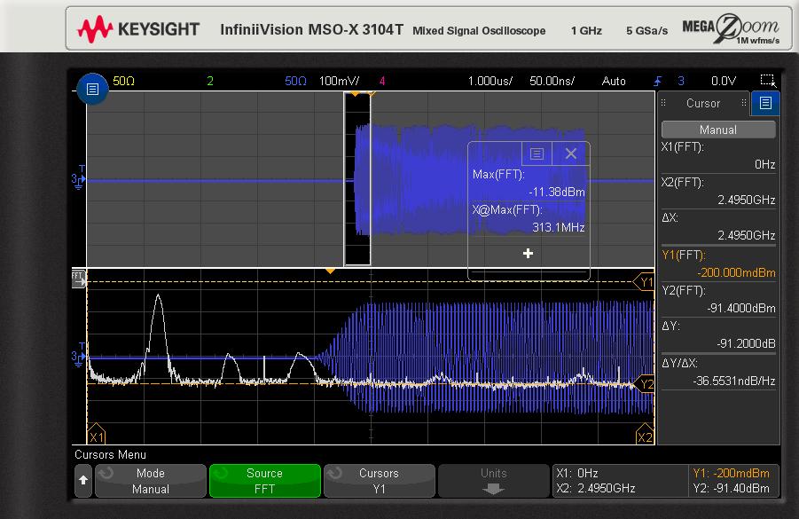 08 Keysight FFT and Pulsed RF Measurements with 3000T X-Series Oscilloscopes - Application Note The Gated FFT Math Function One way to quickly see some carrier frequency values across the pulse is to