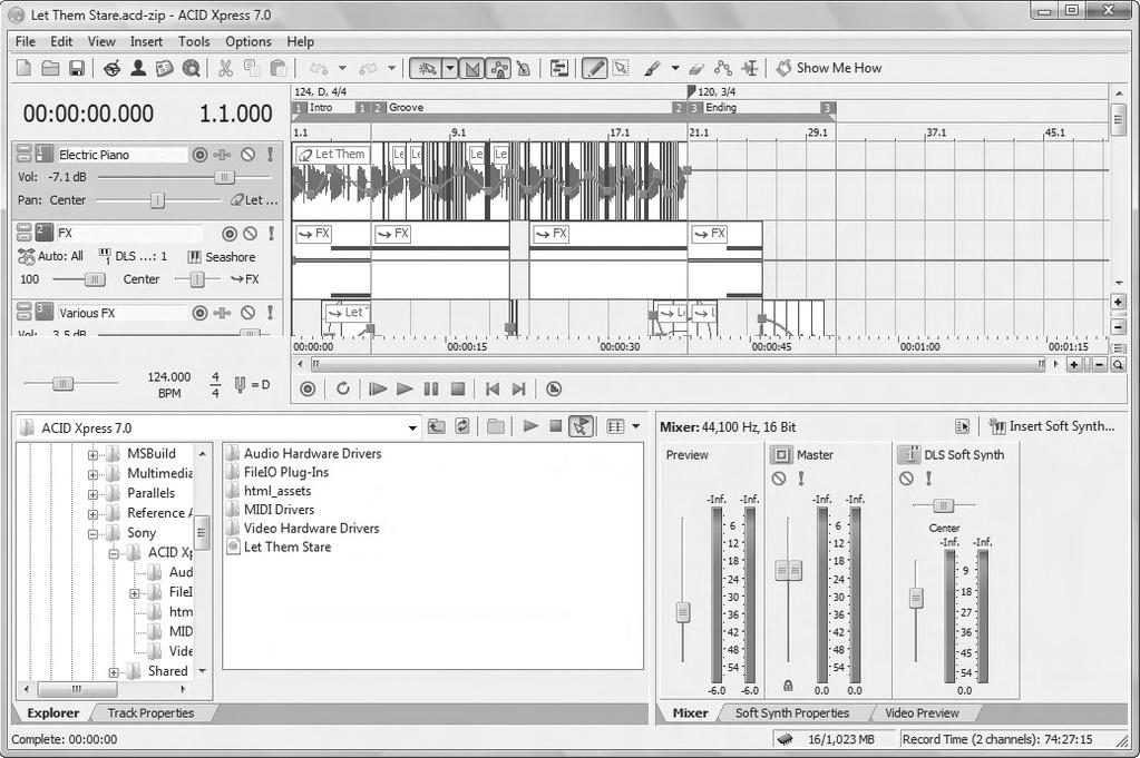 Chapter Review 11 Figure 1.5 A loop-based music editor called ACID Xpress.