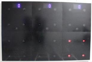Targets remains red until the player can hit that panel out, or time runs out. Use yellow LEVEL button on the remote control to change the speed at which the targets change color.