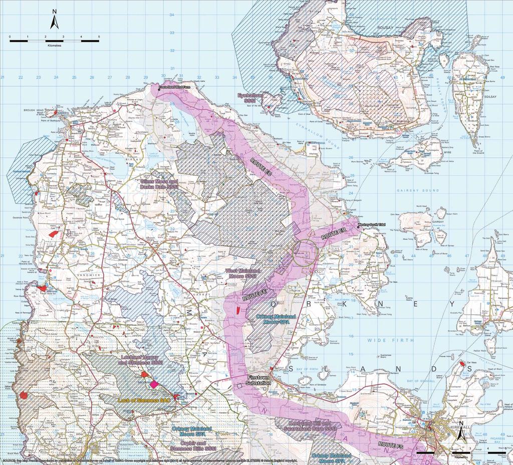 The Preferred Routes - North Section The maps presented show the route option we have considered within the scope of SHE Transmission s currently contracted connection agreements, based on the