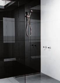 We have fixed bath spouts or wall swivel spouts that can swing out the way when not in use.