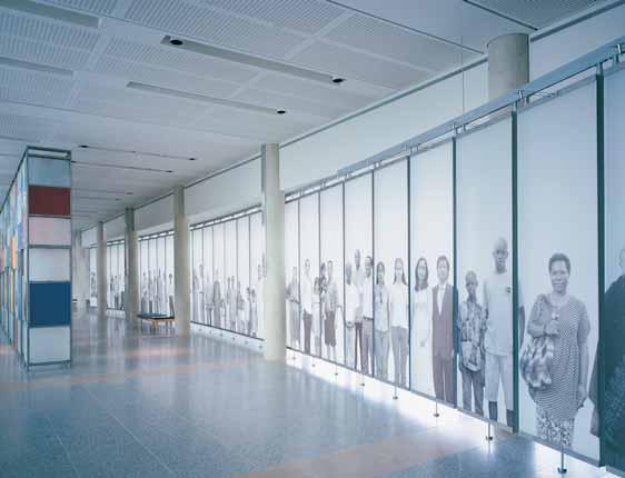 INSTALLATION IMAGING DIMENSIONAL GRAPHICS HANGING SYSTEMS The Pope John Paul II Visitor Center 1: Durable rear