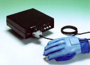 Figure 2.2: Nissho Electronics SuperGlove input device. This glove has a minimum of 10 bend sensors and a maximum of 16 (from Nissho Electronics Corporation[82]).