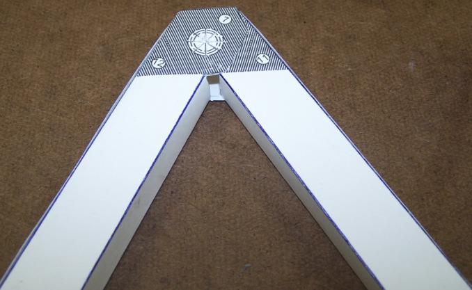 11. Fit uprights together and put in base, but do not glue yet.