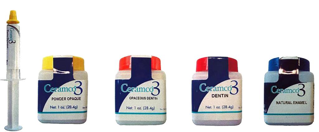 To guarantee best shades, optical effects and physical properties these essential components MUST be used: Paste / Powder Opaque Opaceous Dentin Dentin Enamel