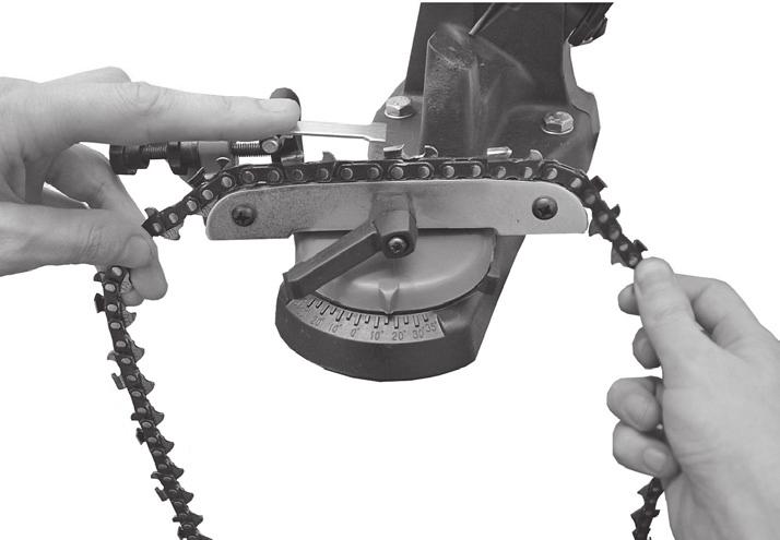 Chains come in various sizes with varying degrees of sharpening angles: Check with your chain manufacturer s manual to determine what degree you need to sharpen at.