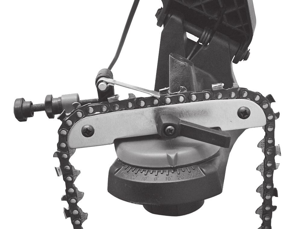 If the chain has been repeatedly sharpened, the chain depth limiting gauges may need to be taken down with a flat file (not included). FIGURE 9 See FIGURES 8 & 9.