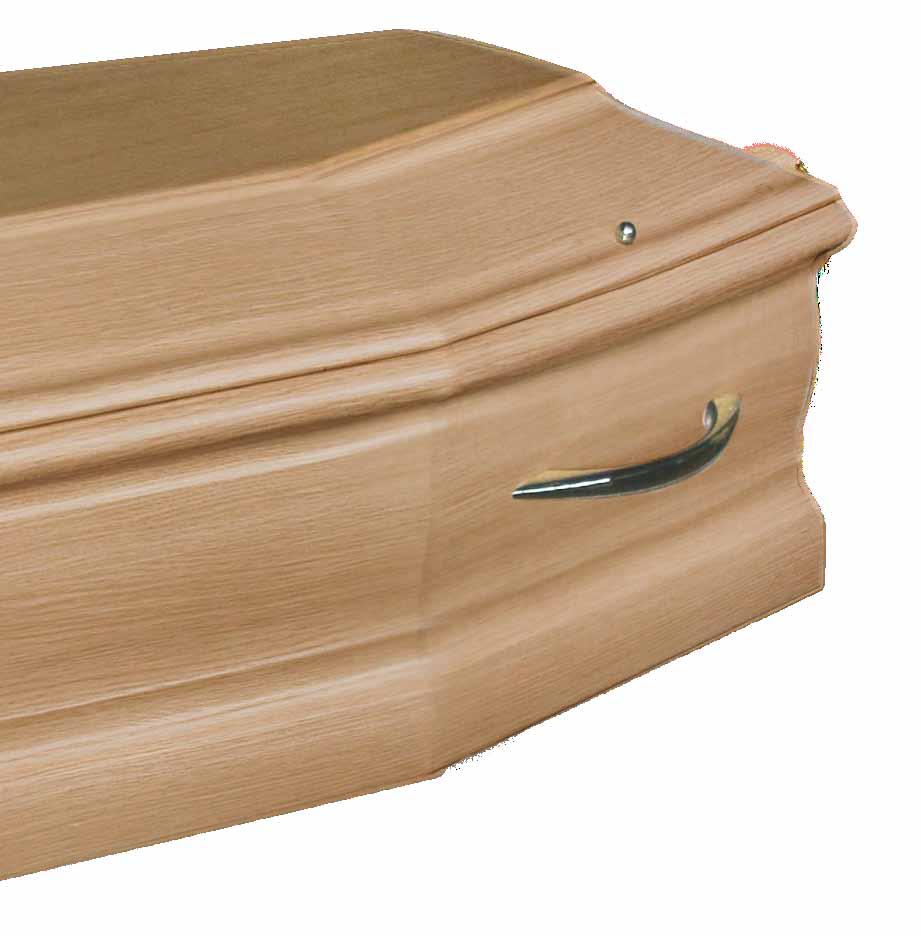 Tribune Mahogany A solid hardwood coffin with a laminate mahogany wood veneer.