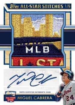 All-Star Stitches Autographed Relics 15 Subjects. Sequentially numbered to 25. All-Star Jumbo Patches 50 subjects. Sequentially numbered to 6.
