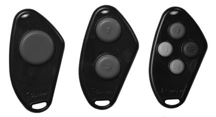 CM-TX99 TRANSMITTER CM-TXLF FOB TRANSMITTER FEATURES Compact and durable with selection of one, two and four button key FOB transmitters.