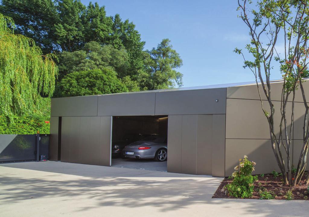 Flush Sectionaldoor covered with aluminum composite Flush BeluGa garage doors by BeluTec Unique, exclusive and invisble Garage doors, that are invisble from the outside do have a high claim for
