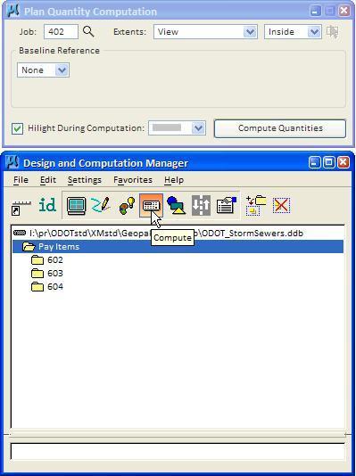 From the Design and Computation Manager dialog, select Compute to access Compute mode as shown below.