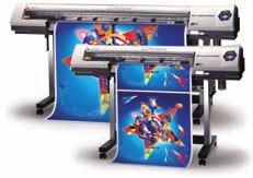 Large Format Printers Print and Cut in one unit Prints on uncoated and coated media Up to 3 years outdoor durability without lamination Uses ECO-SOL MAX Ink - odorless and user-friendly with costs as