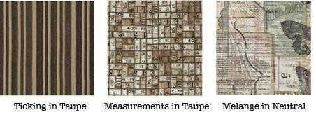 used Measurements in Taupe from the Eclectic Elements Collection ¼ yard of 44-45" wide cotton for the back pocket binding and the lining; we used Melange in Neutral from the Eclectic Elements