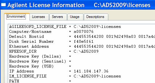 Loading ADS: Directories, Variables, and Licenses Install DIR LICENSE Variable and File: A variable points to the license. The default is: AGILEESOF_LICENSE_FILE = $HPEESOF_DIR / licenses / license.