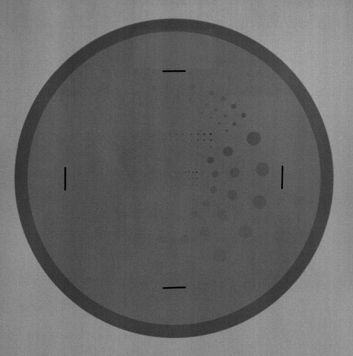 Typical radiograph of the TO20 test object Leeds Phantom TOR CDR This is a simpler version of the above phantom which can measure low contrast sensitivity, high contrast sensitivity and spatial