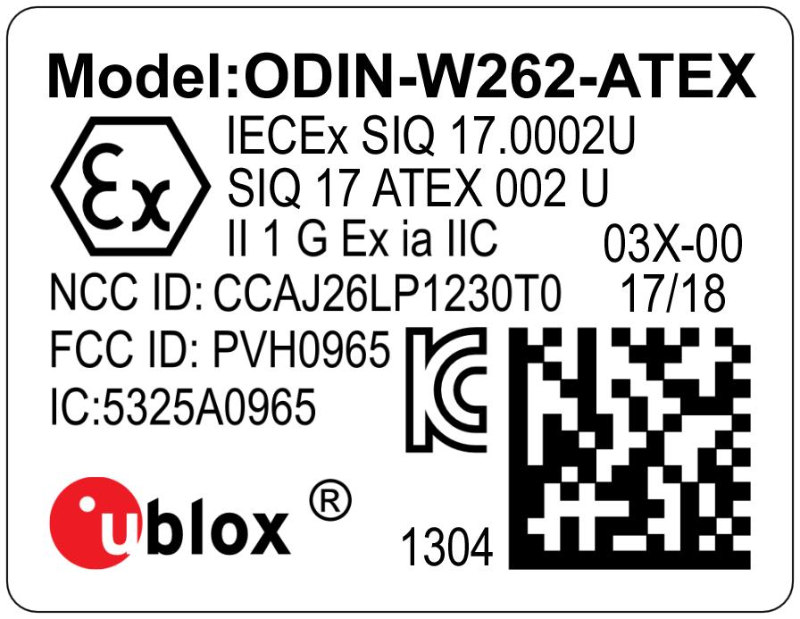 1 3 4 2 5 7 6 Figure 11: Location of product type number on the ODIN-W203X module labels Reference Description 1 Text area containing product model name.
