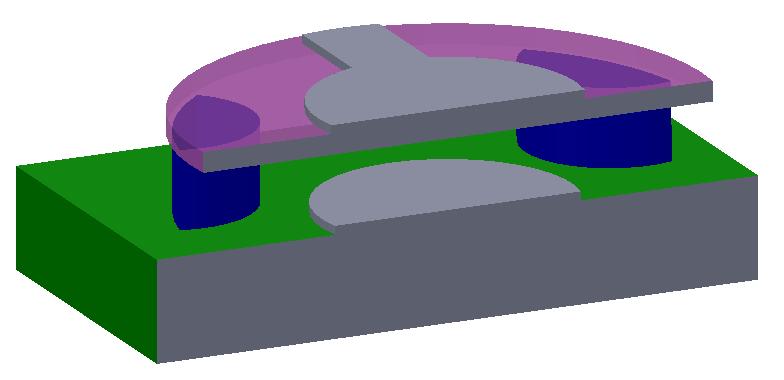 Figure 36: 3D CMUT structure As for the generalized 2D axial symmetric schematic of