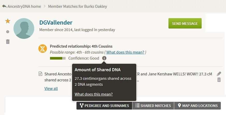 3 centimorgans (cm) of DNA, as shown in the following screenshot: This is within the expected size range for our