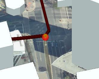 mobile device (red route) Travels along Wilson, turns onto Lynn, then turns onto side street Moving