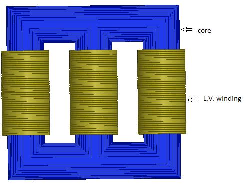 3 Modeling of power transformer in 3-D A three phase, 15 MVA power transformer is simulated using 3-D FEM as shown in Figure 2.