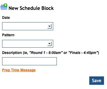 You can see that the form to save New Schedule Blocks is on the right hand side of the page: You will then see the main schedule block page: and that under Existing Schedule Blocks it says None.