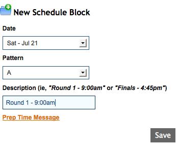 Next, you will need to select which pattern of events will be scheduled during this schedule block.
