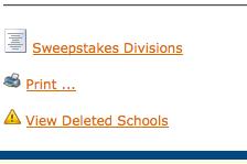 Additional commands are available underneath the existing school list: If you are calculating sweepstakes awards you can assign each school to a particular sweepstakes division by clicking on