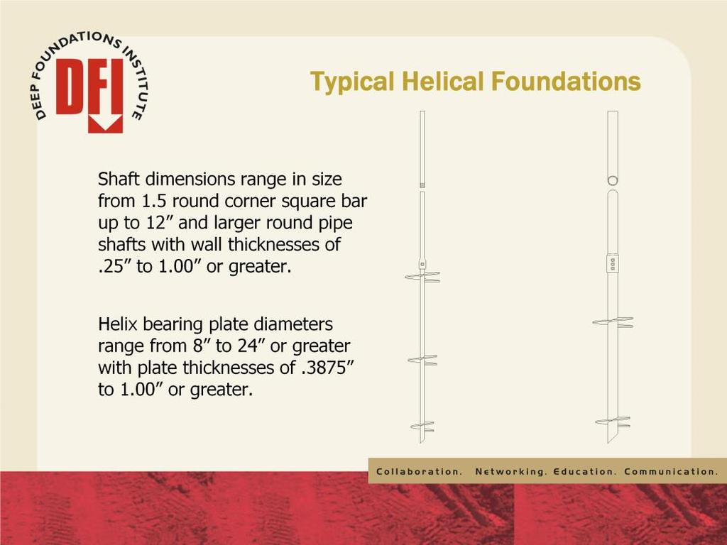 The shaft sizes ranges from 1-1/2 square bar to 12 diameter and larger pipe shaft.
