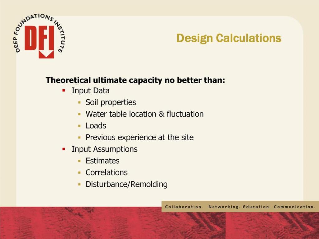 Theoretical capacity models depend on accurate soil properties, tests, and experience.